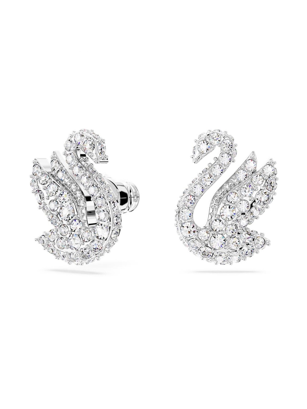 Swarovski Swan Clear Crystal Silver Stud Earrings NIB Retail:$139 New Style